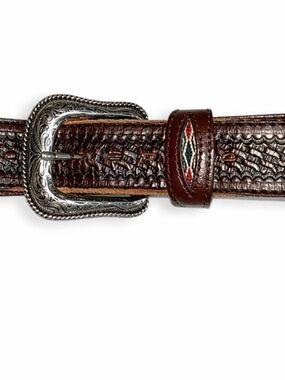 Wrangler Men’s Brown Leather Western Belt Size 40